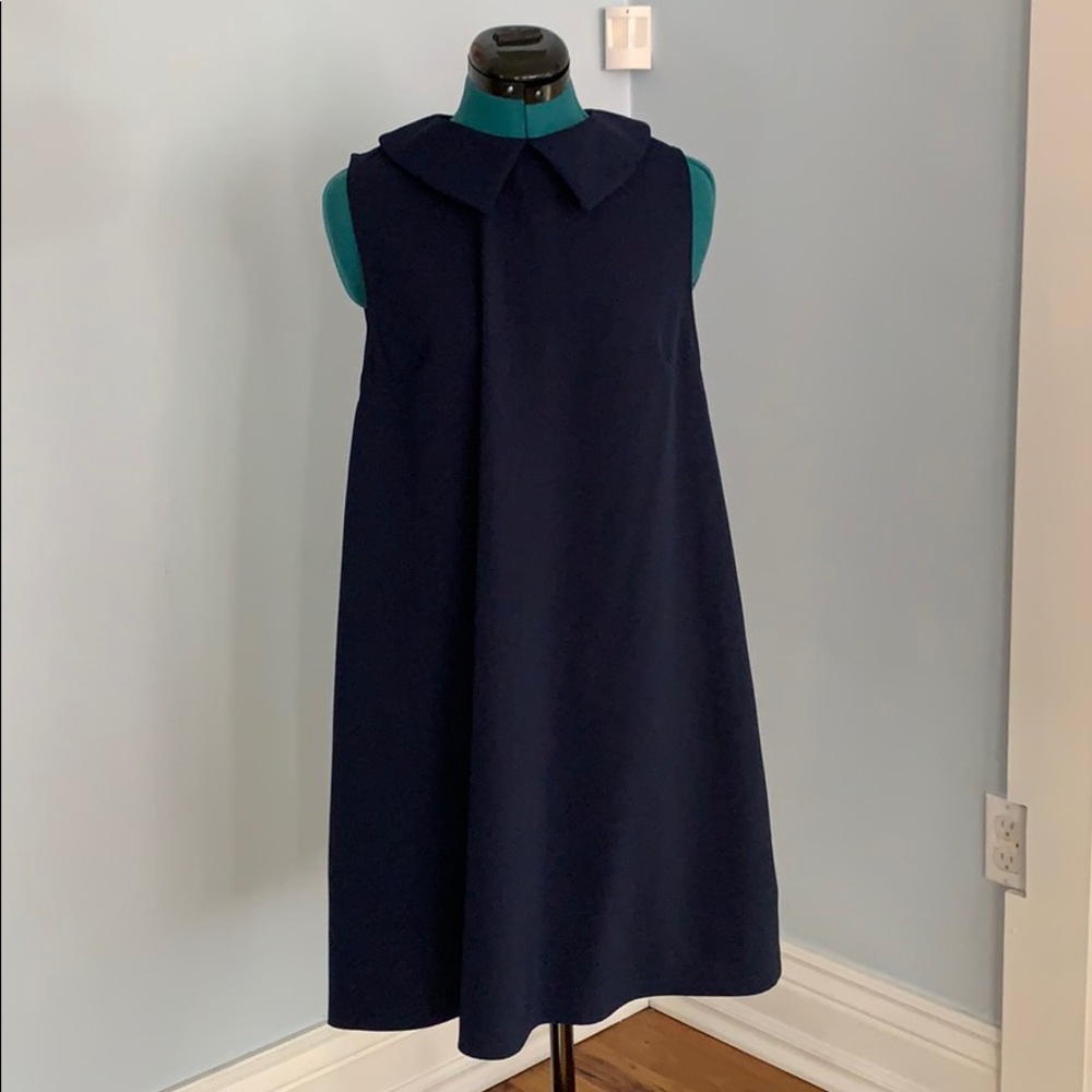 Navy shift dress with Peter Pan collar